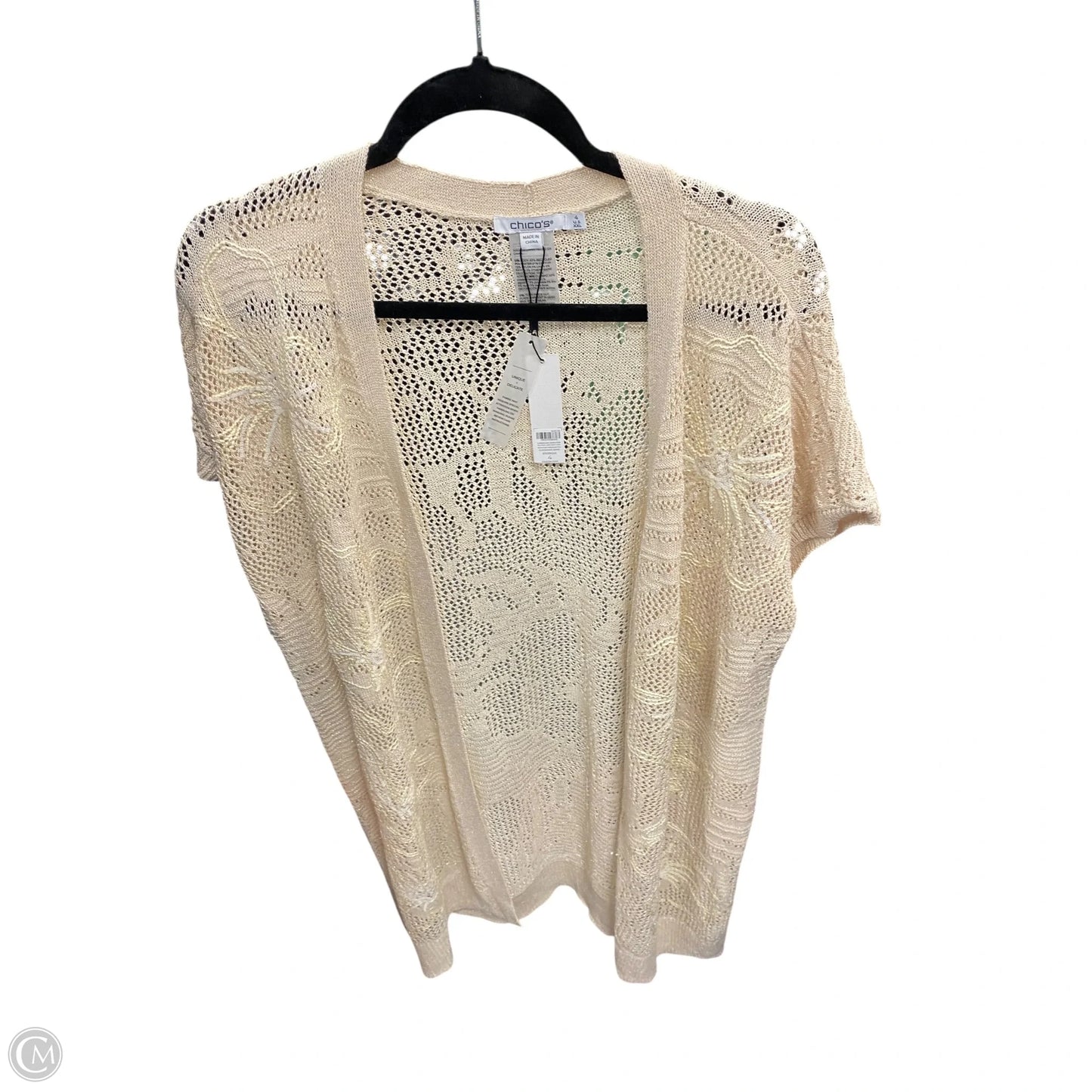 Cardigan By Chicos In Gold, Size: Xxl