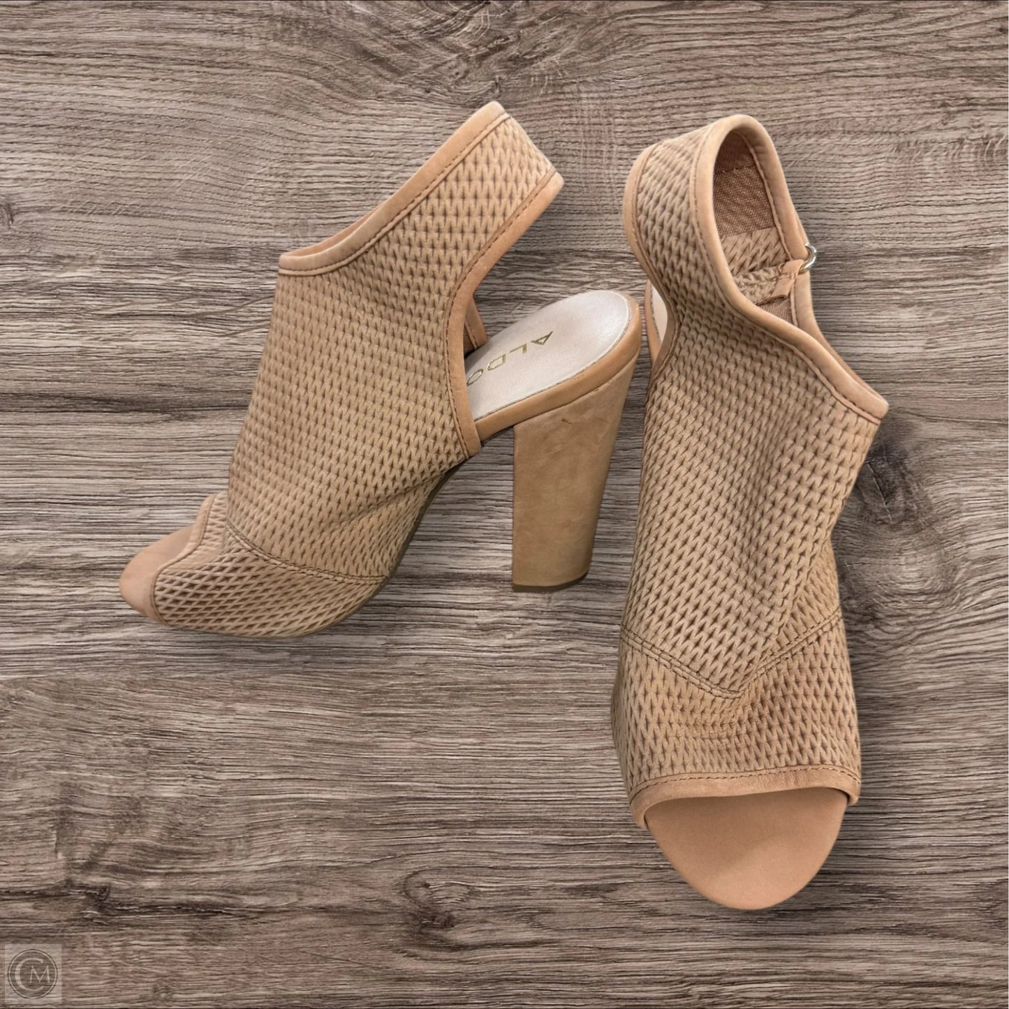 Sandals Heels Block By Aldo In Tan, Size: 7