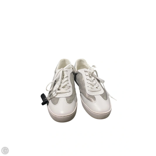 Shoes Sneakers By Michael By Michael Kors In Silver & White, Size: 10