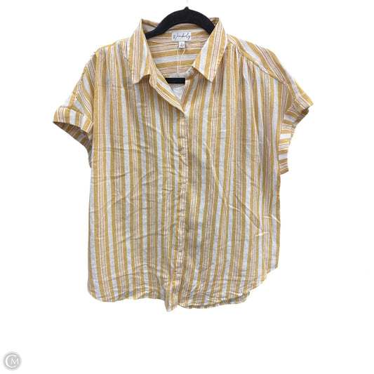 Top Short Sleeve By Wonderly In Striped Pattern, Size: L
