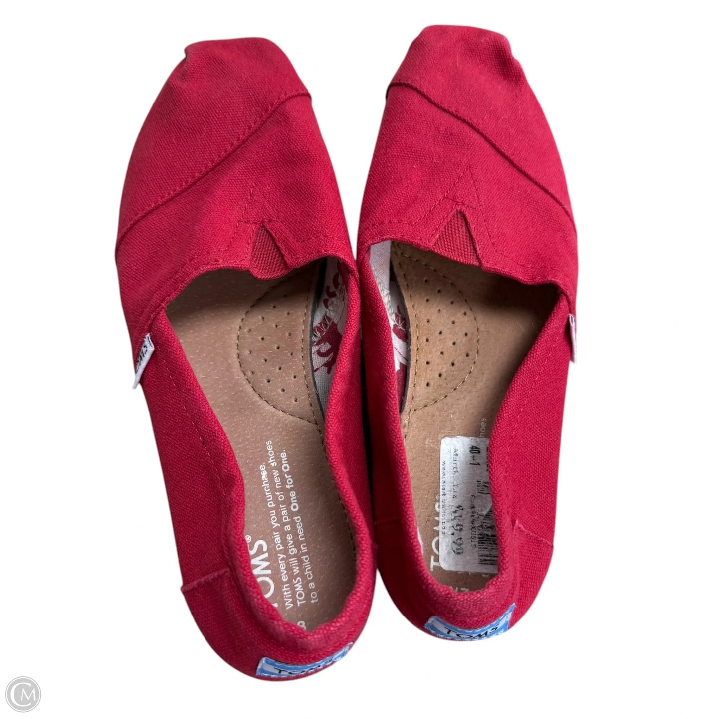 Shoes Flats By Toms In Red, Size: 7.5