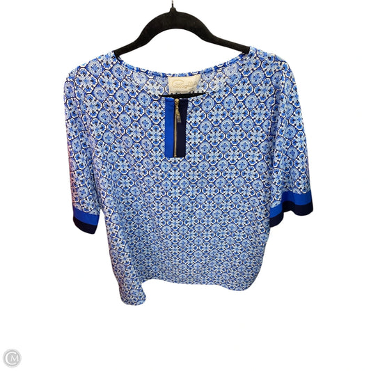 Blouse Short Sleeve By Pappagallo In Blue, Size: L