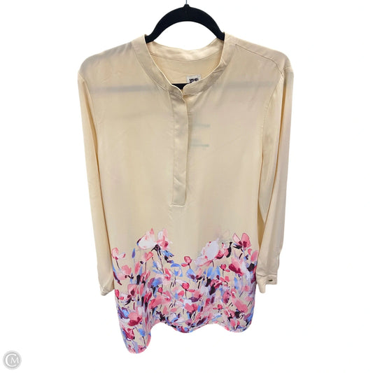 Tunic Long Sleeve By Ann Taylor In Pink & Tan, Size: L
