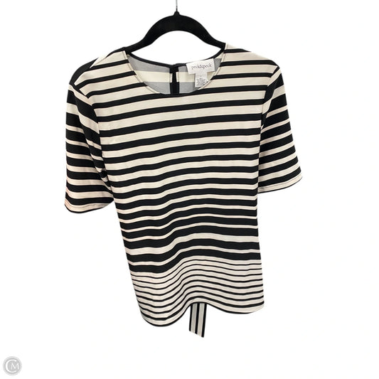 Top Short Sleeve By Peck And Peck In Striped Pattern, Size: L