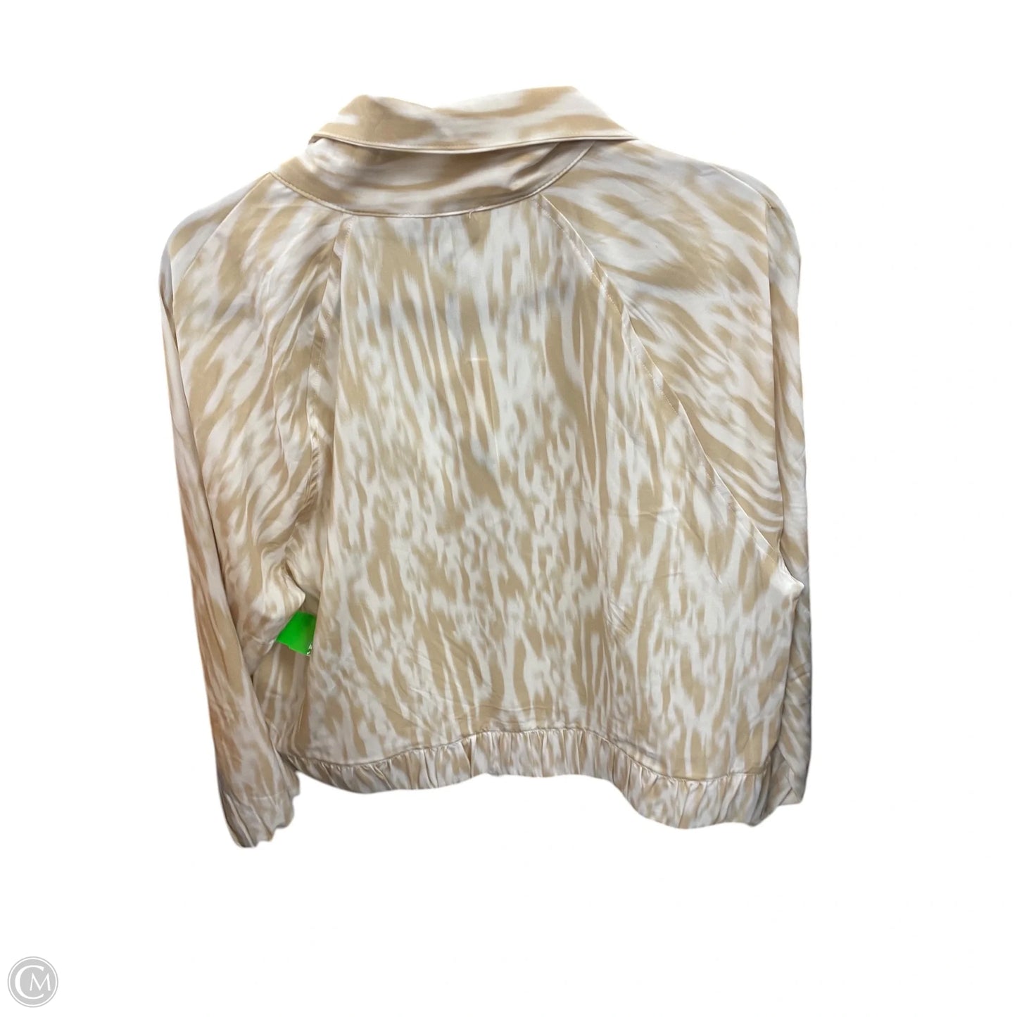 Athletic Jacket By Calvin Klein In Tan, Size: L