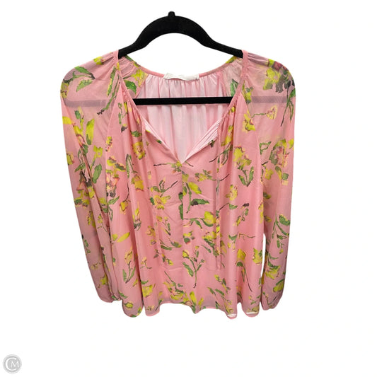 Top Long Sleeve By Adyson Parker In Pink & Yellow, Size: 1x