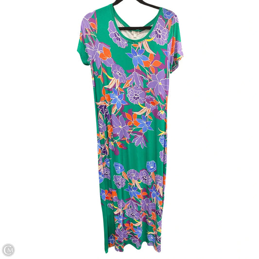 Dress Casual Maxi By Spense In Green & Purple, Size: L