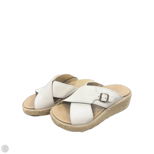 Sandals Heels Wedge By Abeo In Cream & Tan, Size: 7