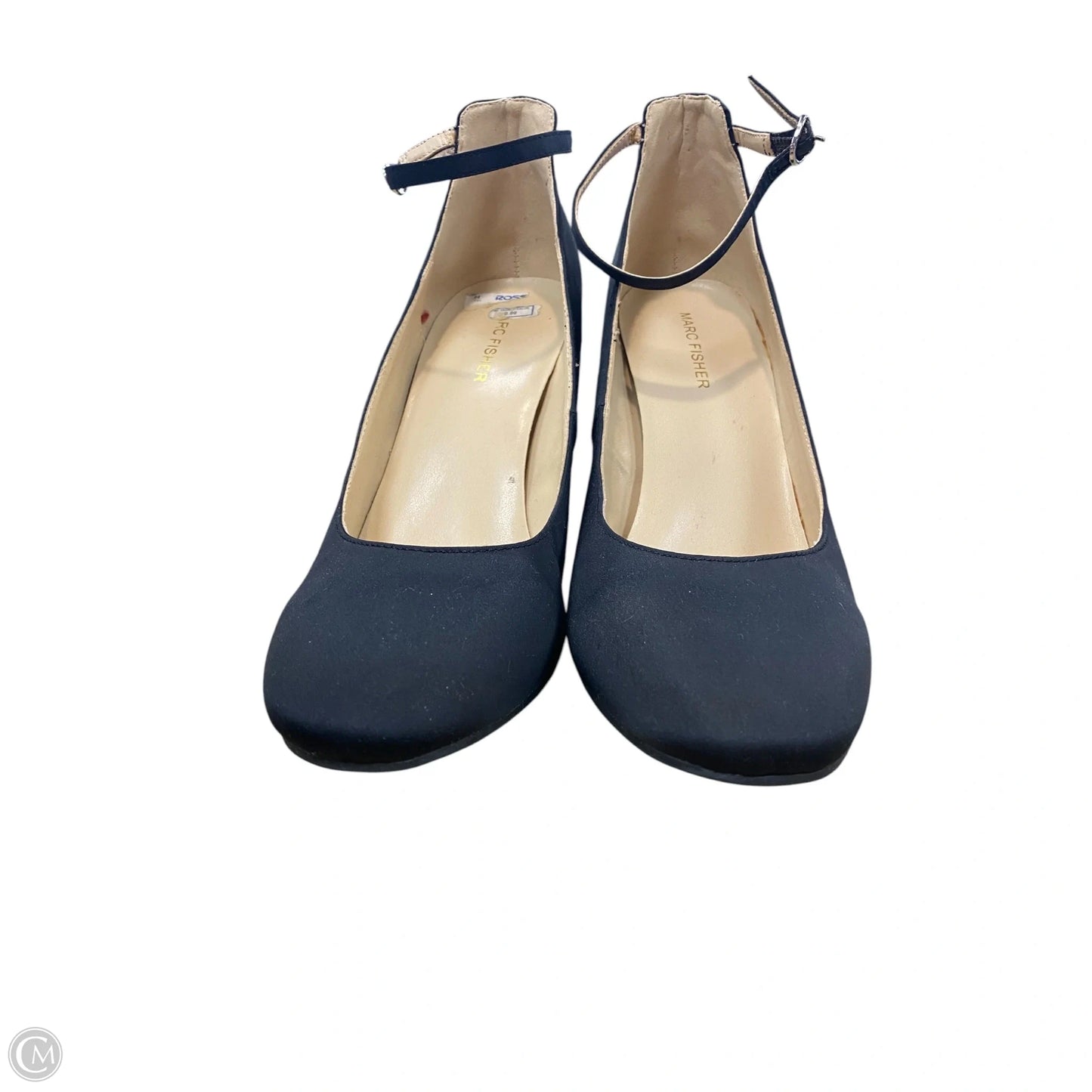 Shoes Heels Block By Marc Fisher In Black & Silver, Size: 10