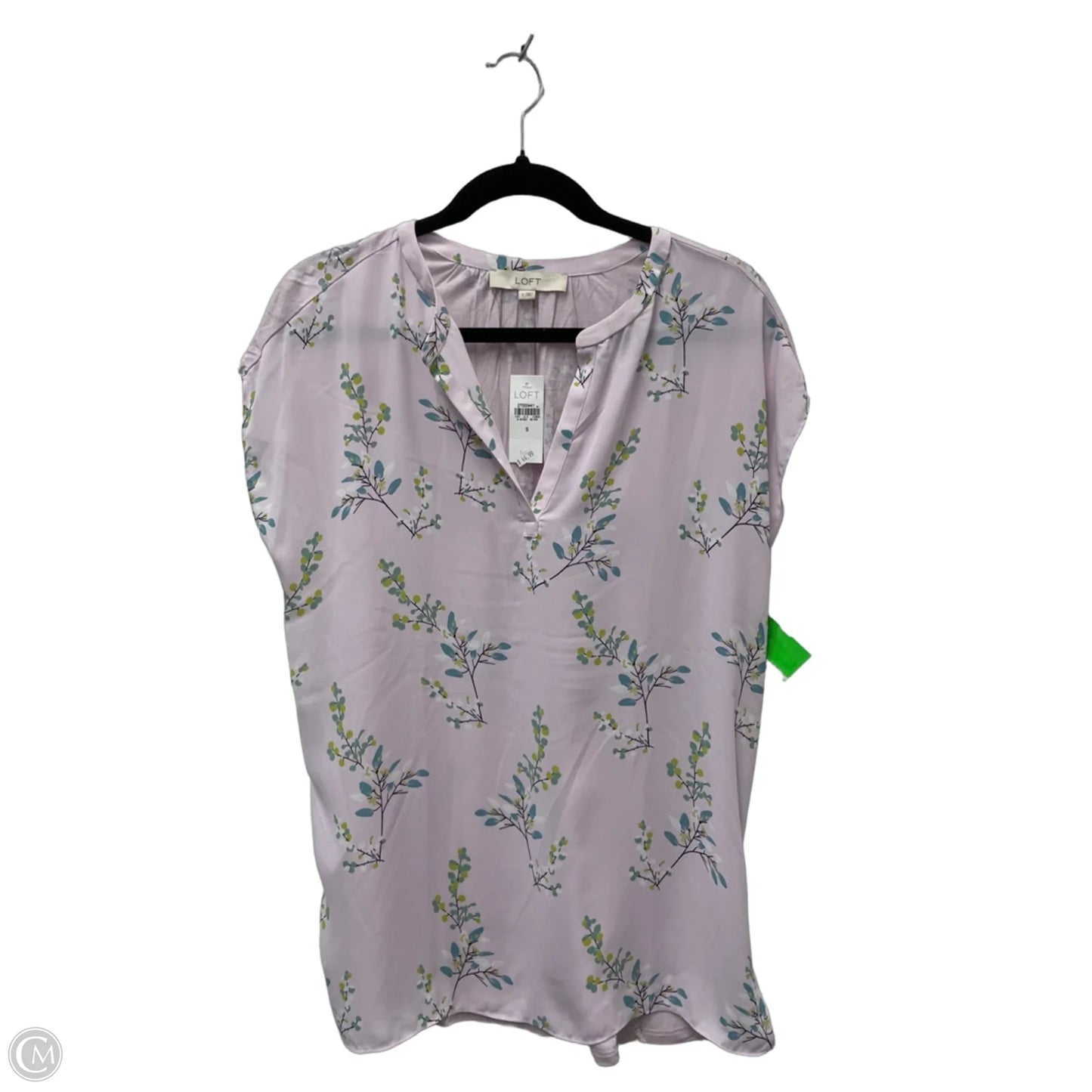 Blouse Short Sleeve By Loft In Pink, Size: S