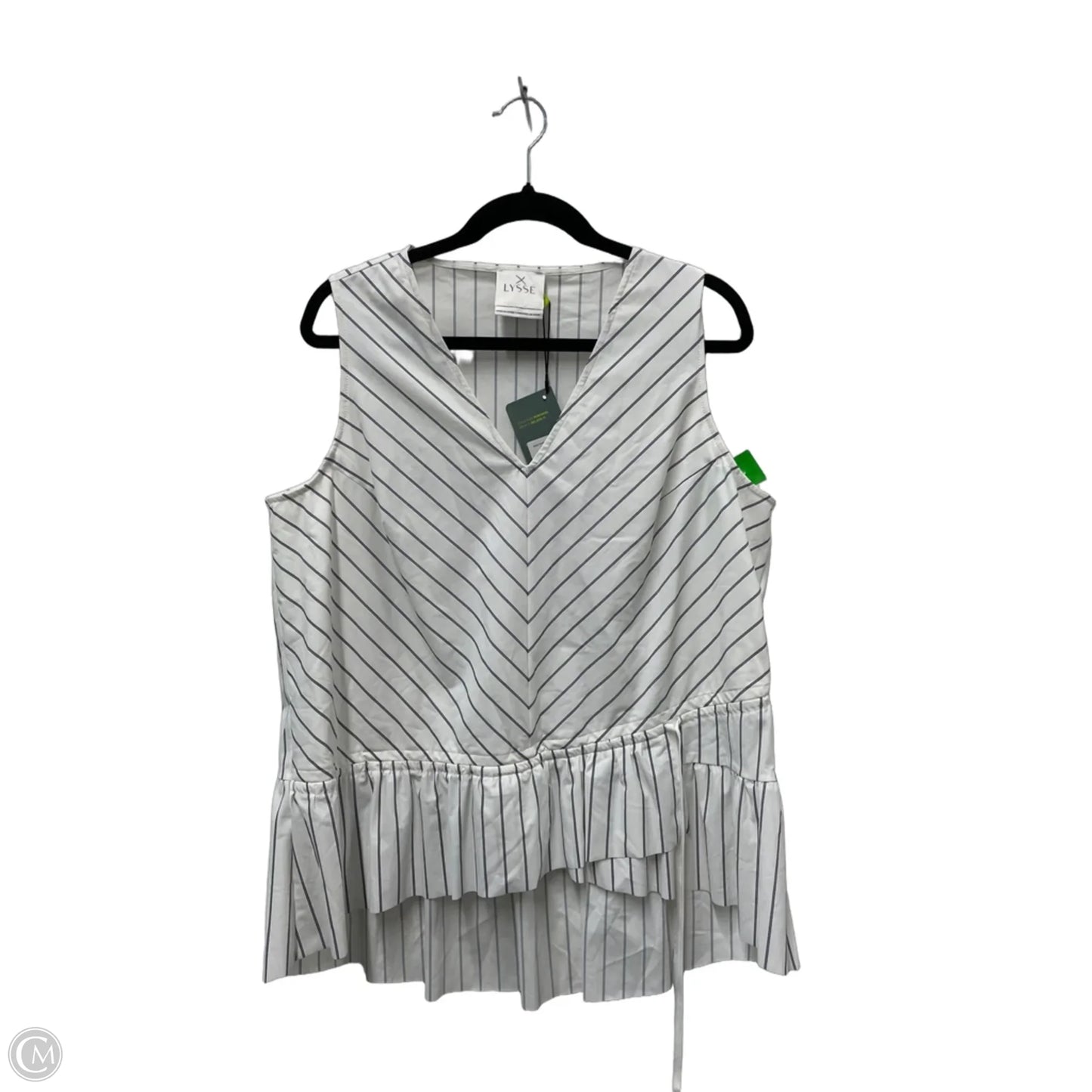 Blouse Sleeveless By Lysse In Striped Pattern, Size: L