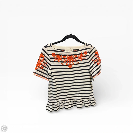 Top Short Sleeve Designer By Kate Spade In Striped Pattern, Size: Xs