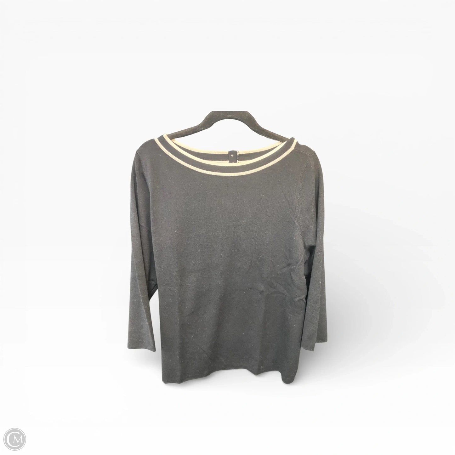 Sweater By Talbots In Black & Cream, Size: 2x