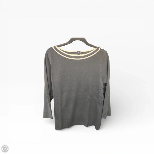 Sweater By Talbots In Black & Cream, Size: 2x