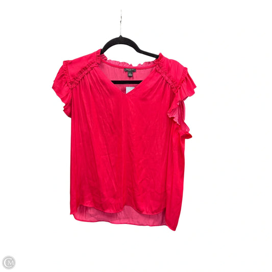 Blouse Short Sleeve By Ann Taylor In Pink, Size: Lp