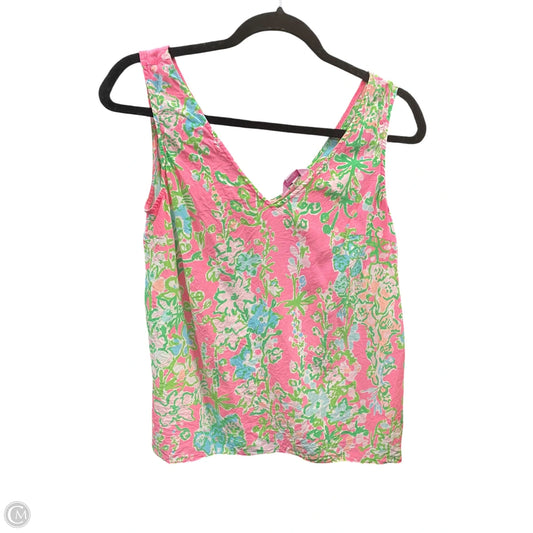 Top Sleeveless Designer By Lilly Pulitzer In Green & Pink, Size: S