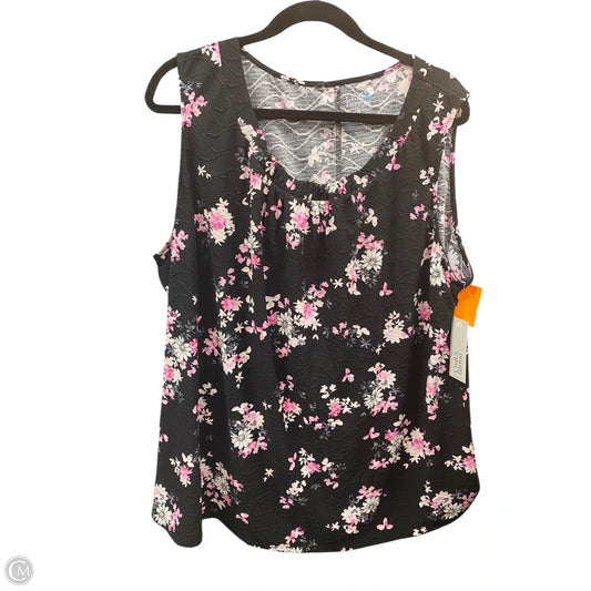 Top Sleeveless By Croft And Barrow In Floral Print, Size: 2x