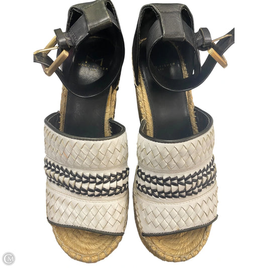 Sandals Heels Wedge By Marc Fisher In Black & White, Size: 7.5