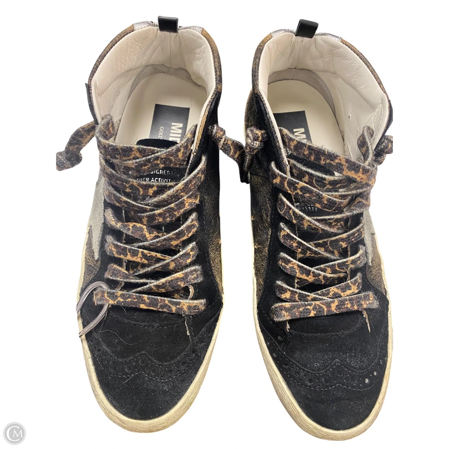 Shoes Luxury Designer By Golden Goose In Brown & Silver, Size: 7