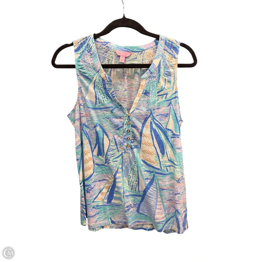 Top Sleeveless Designer By Lilly Pulitzer In Nautical Print, Size: M