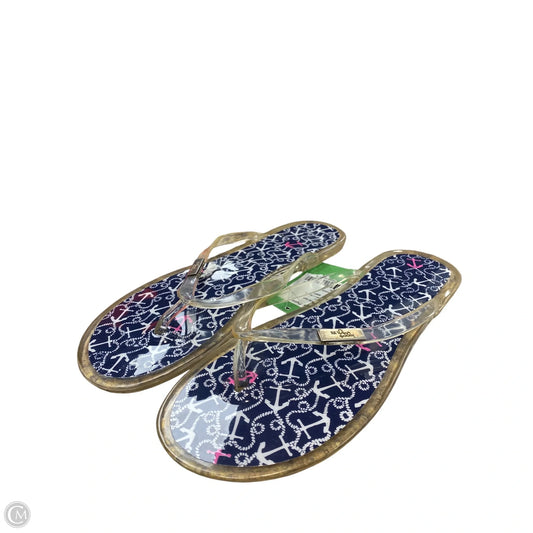 Sandals Designer By Lilly Pulitzer In Blue & White, Size: 10
