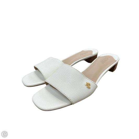 Sandals Flats By Lauren By Ralph Lauren In Cream, Size: 8.5