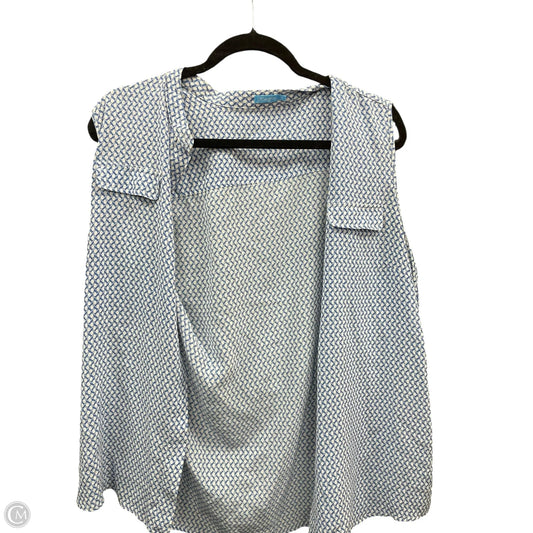 Top Sleeveless By J Mclaughlin In Blue & White, Size: Xl