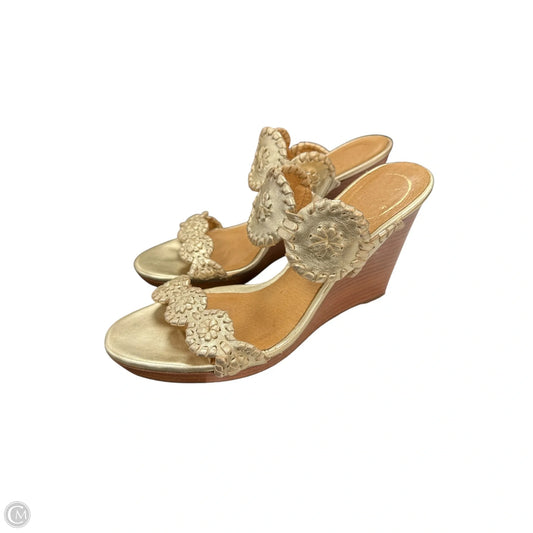 Sandals Heels Wedge By Jack Rogers In Gold, Size: 7.5