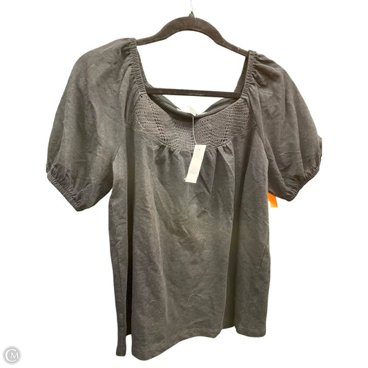 Top Short Sleeve By Loft In Black, Size: M