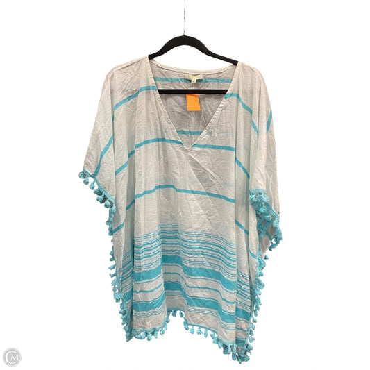 Swimwear Cover-up By Clothes Mentor In Blue & White, Size: M