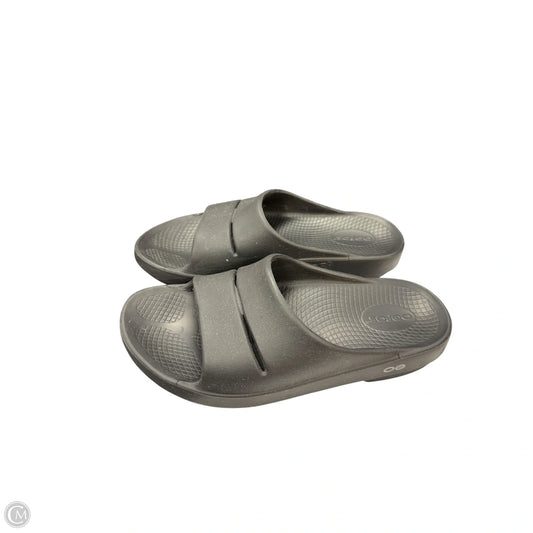 Sandals Flip Flops By Oofos In Black, Size: 10