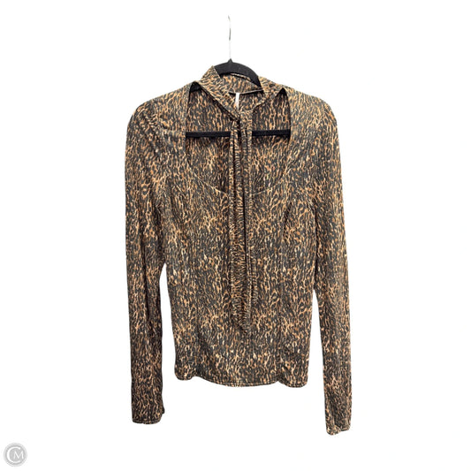 Top Long Sleeve By Free People In Animal Print, Size: L