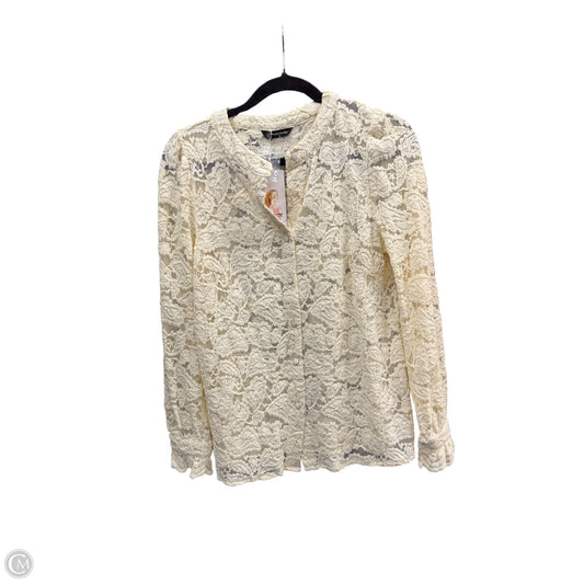 Blouse Long Sleeve By Prettygarden In Cream, Size: S