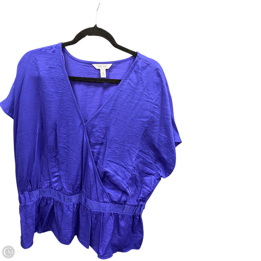 Top Short Sleeve By Nine West In Blue, Size: Xxl