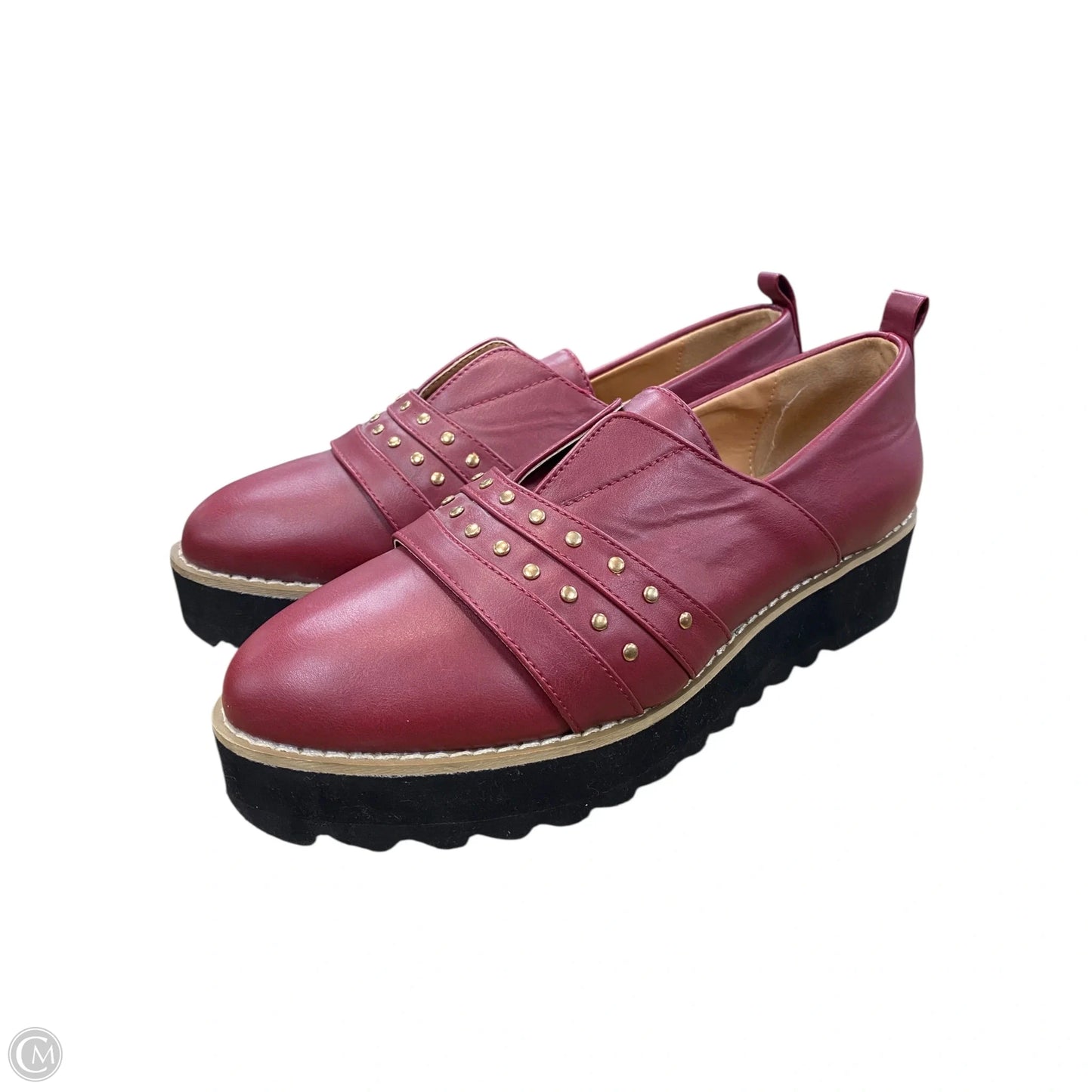 Shoes Heels Platform By Clothes Mentor In Maroon, Size: 8