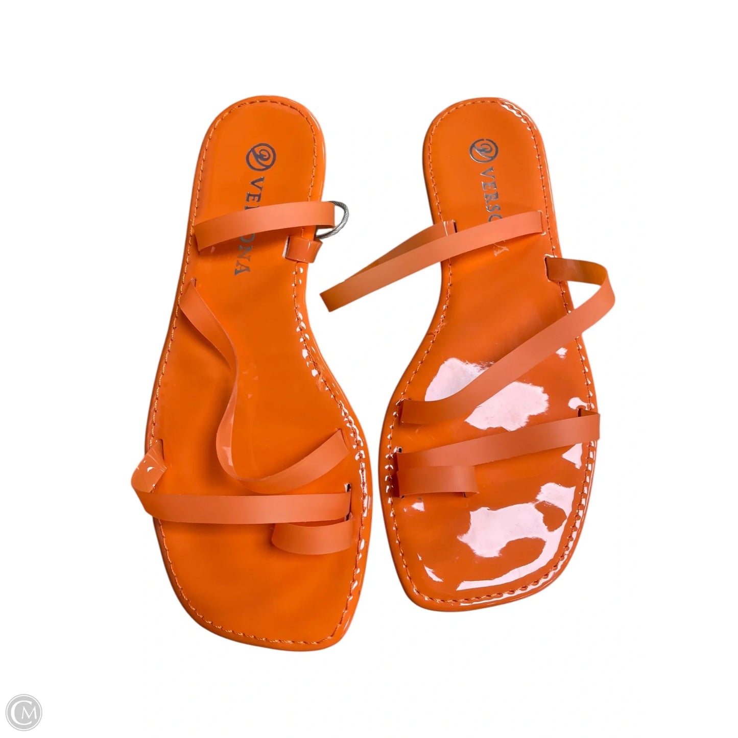 Sandals Flats By Versona In Orange, Size: 7