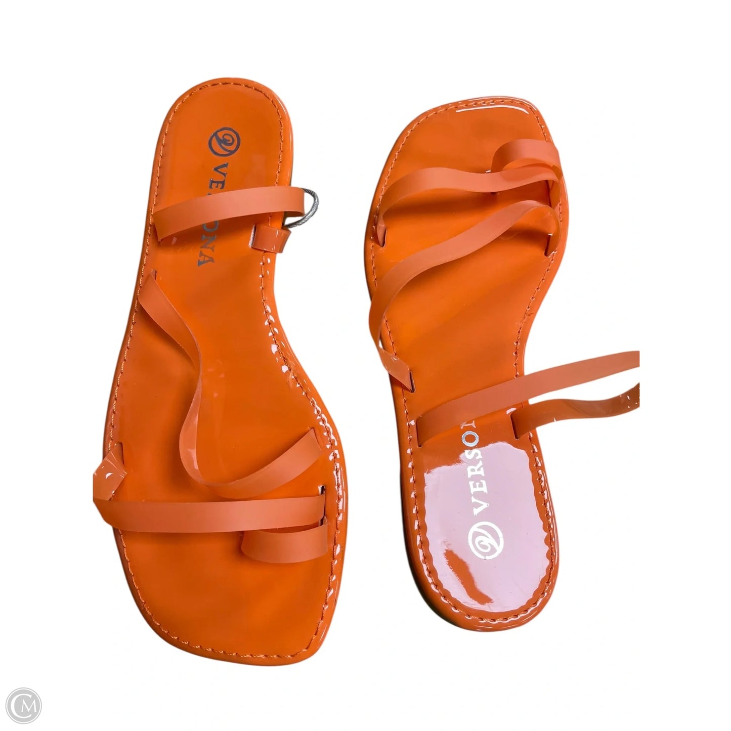 Sandals Flats By Versona In Orange, Size: 7