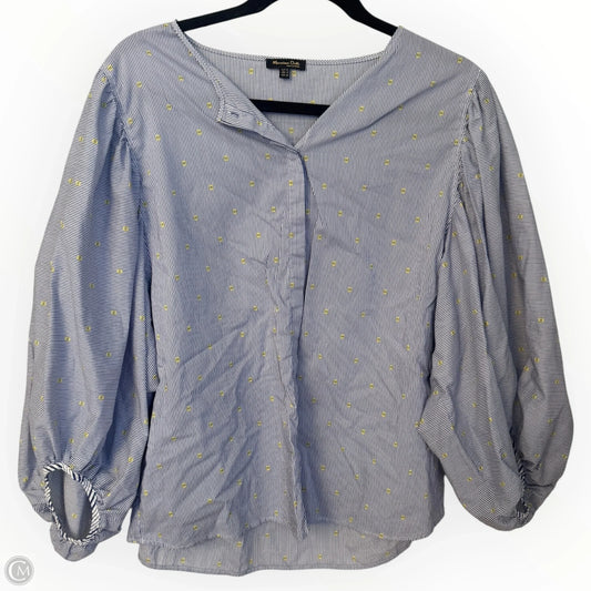 Top 3/4 Sleeve By Massimo Dutti In Striped Pattern, Size: 10