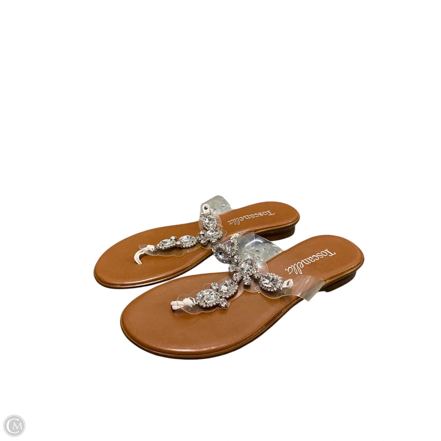 Sandals Flats By Toscanella In Brown & Silver, Size: 8.5