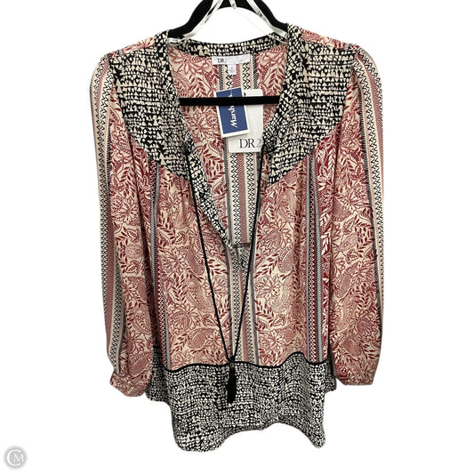Blouse 3/4 Sleeve By Dr2 In Multi-colored, Size: M