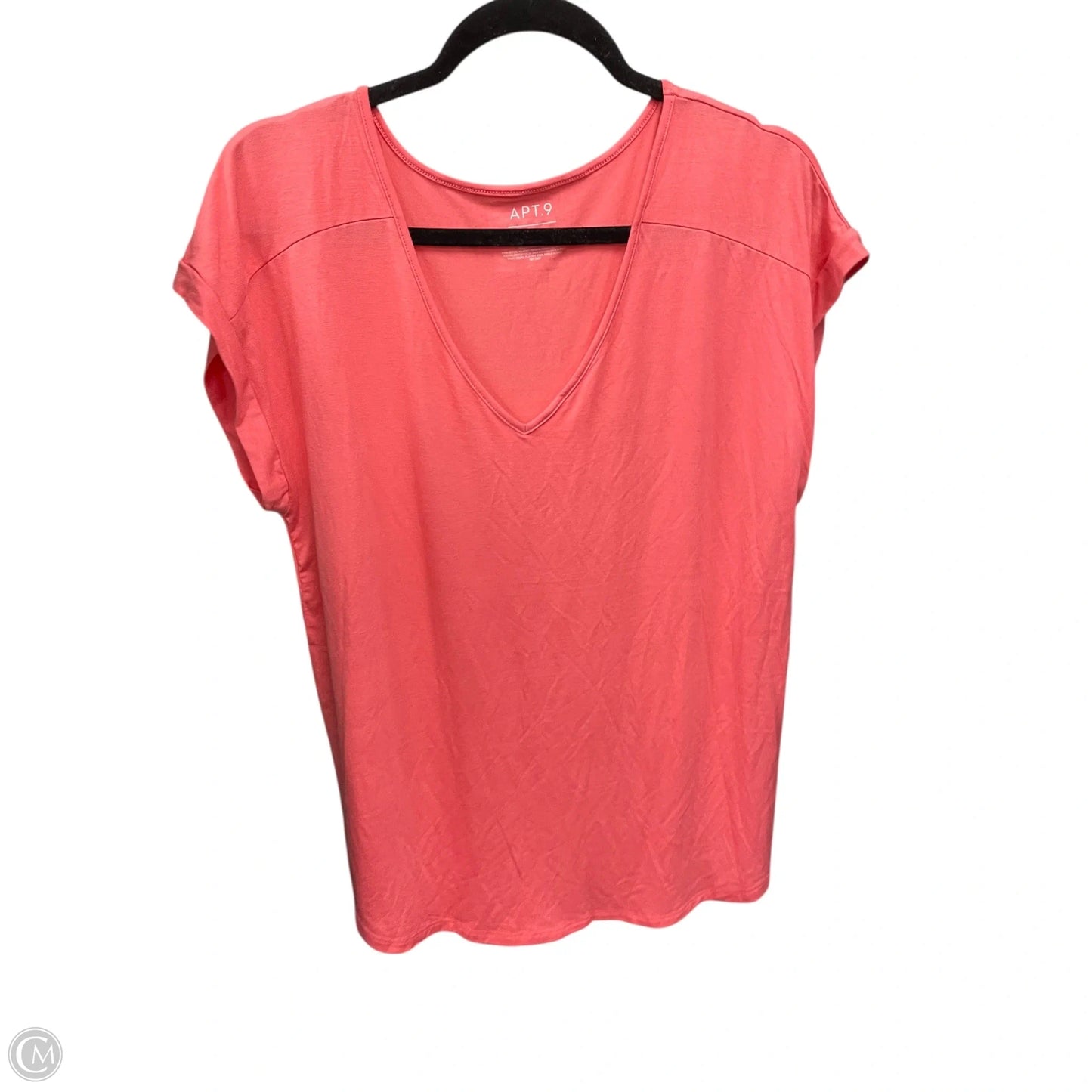 Top Short Sleeve By Apt 9 In Coral, Size: L