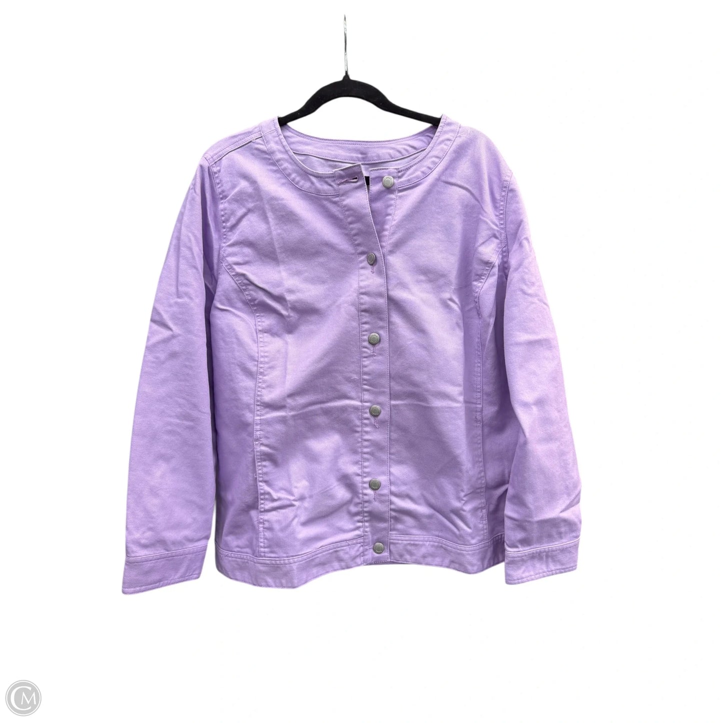 Jacket Denim By Jessica London In Purple, Size: 20