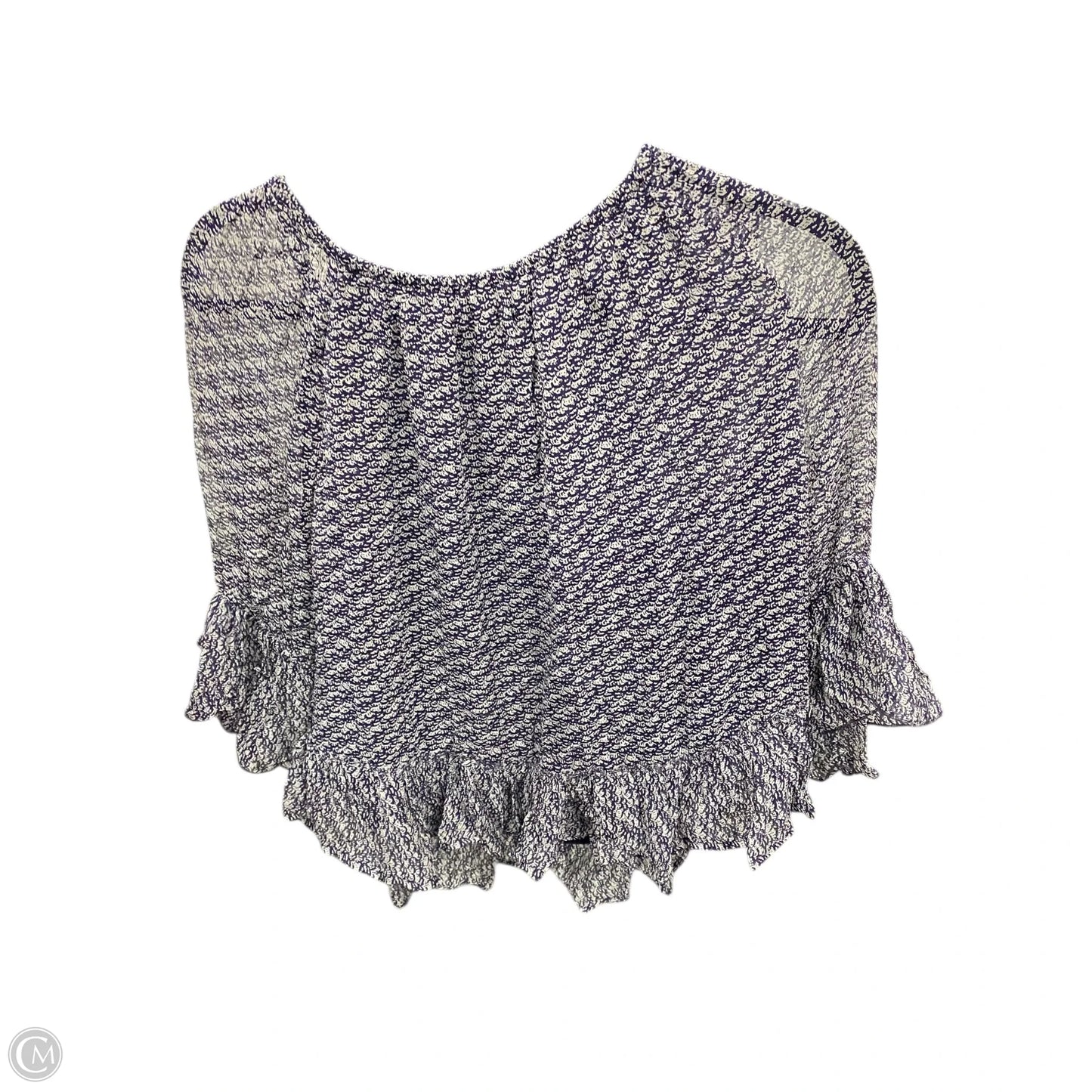 Top 3/4 Sleeve By Lucky Brand In Blue & White, Size: S