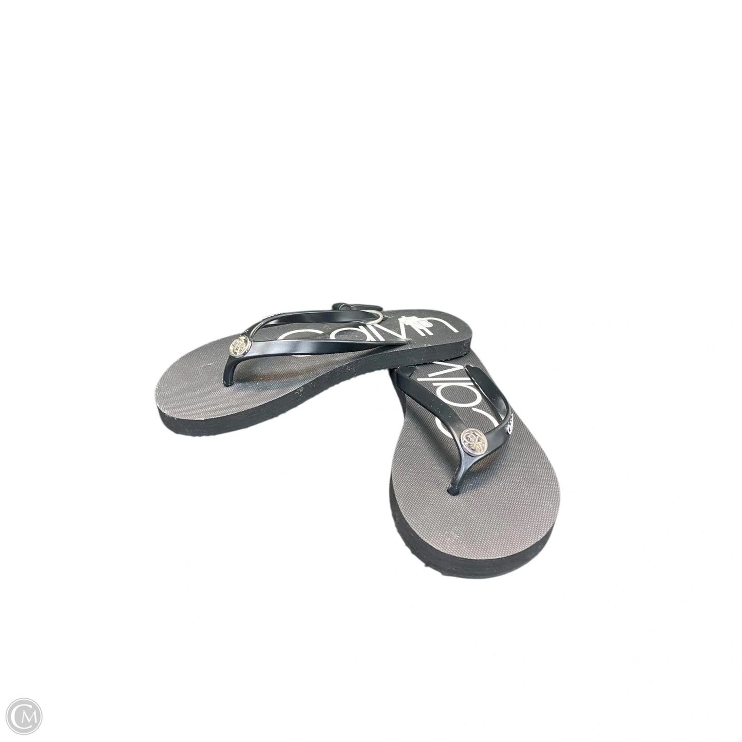 Sandals Flip Flops By Calvin Klein In Black, Size: 8