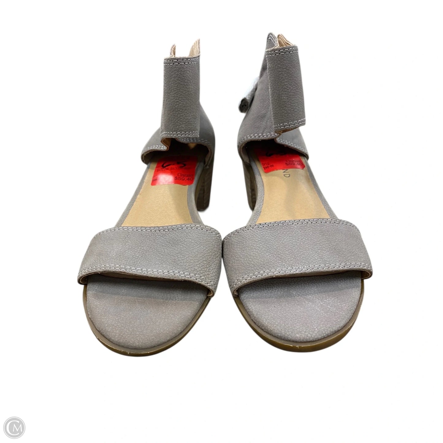 Sandals Heels Block By Lucky Brand In Taupe, Size: 6.5