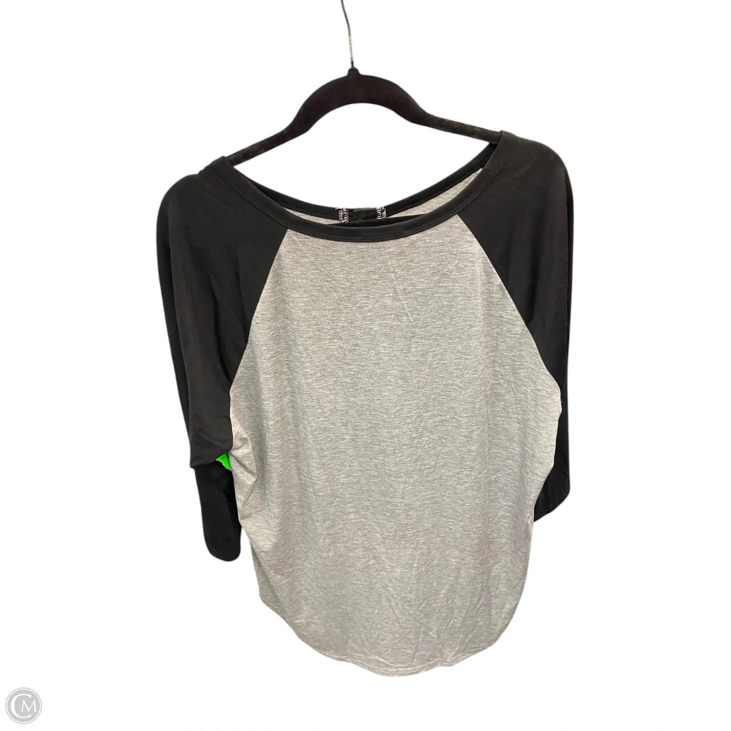 Top 3/4 Sleeve By Clothes Mentor In Black & Grey, Size: 2x