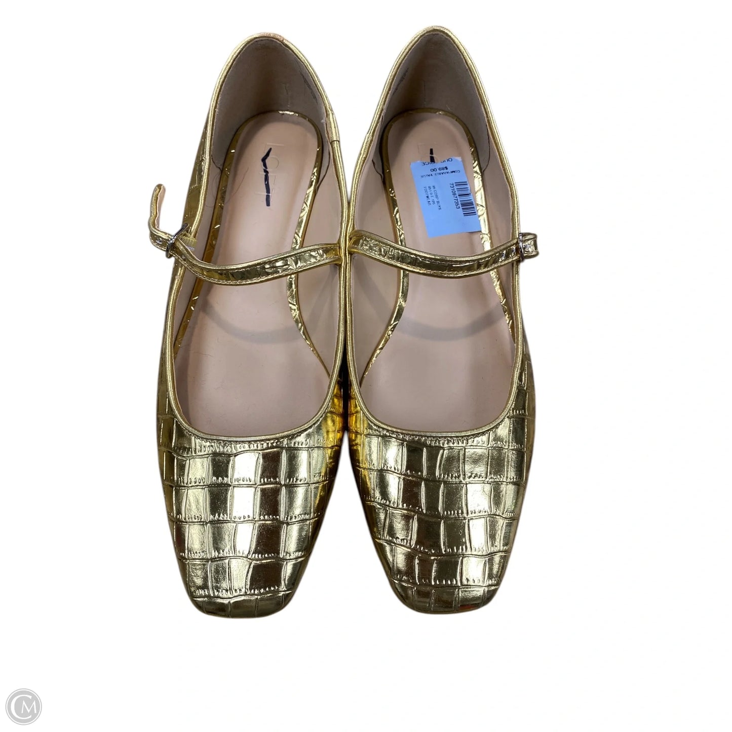 Shoes Flats By Loft In Gold, Size: 9.5