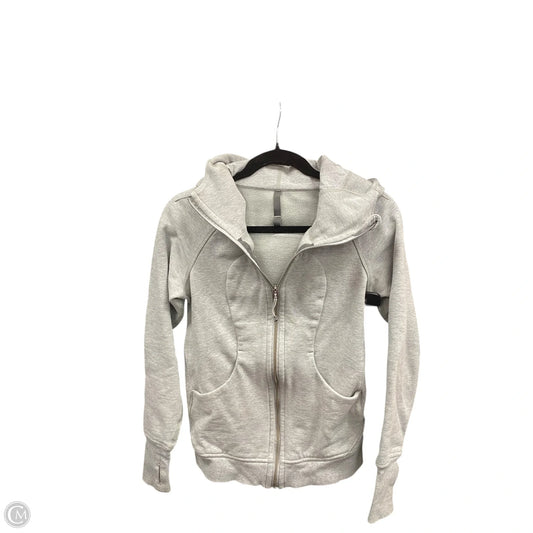 Athletic Sweatshirt Hoodie By Lululemon In Grey, Size: 2