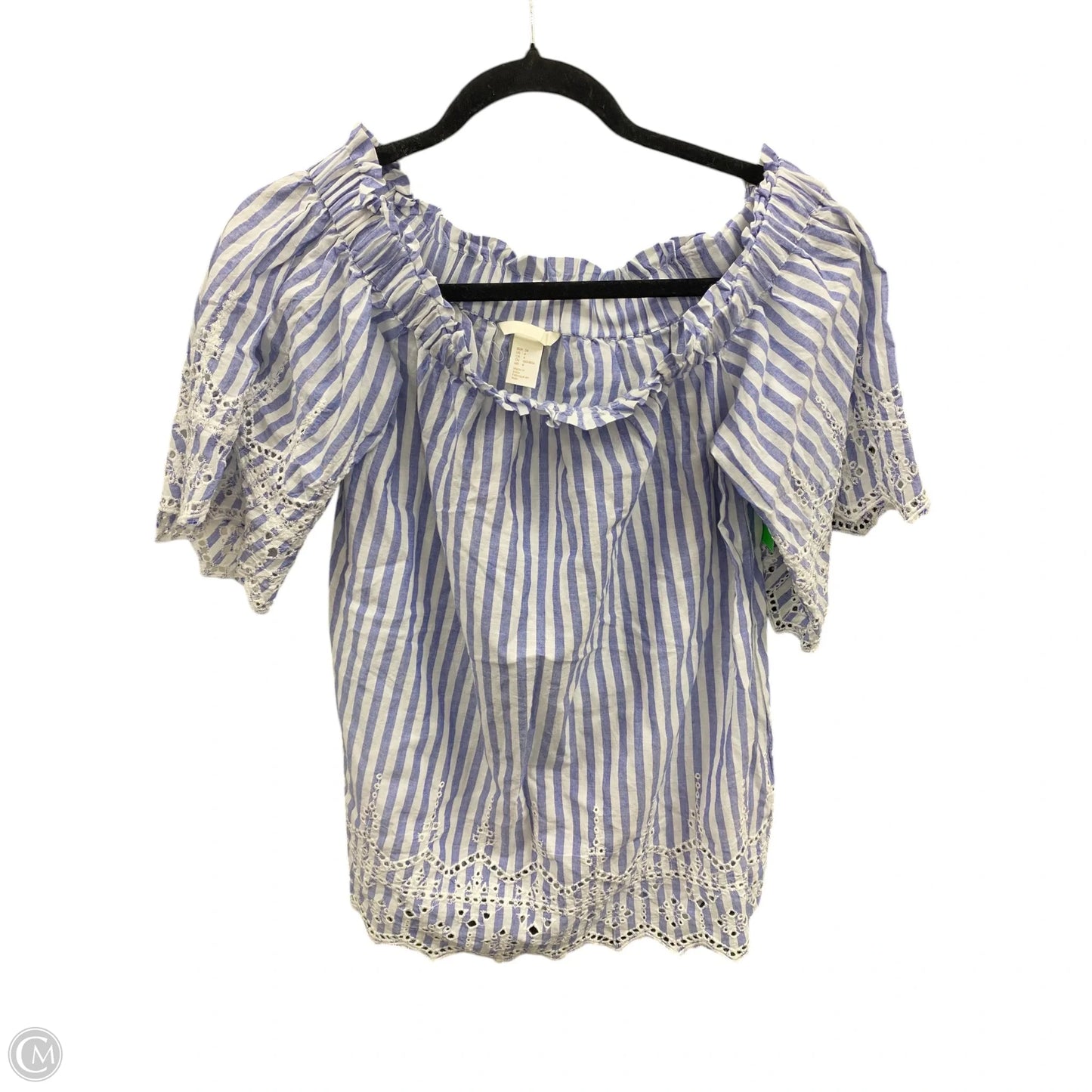 Top Short Sleeve By H&m In Striped Pattern, Size: 4