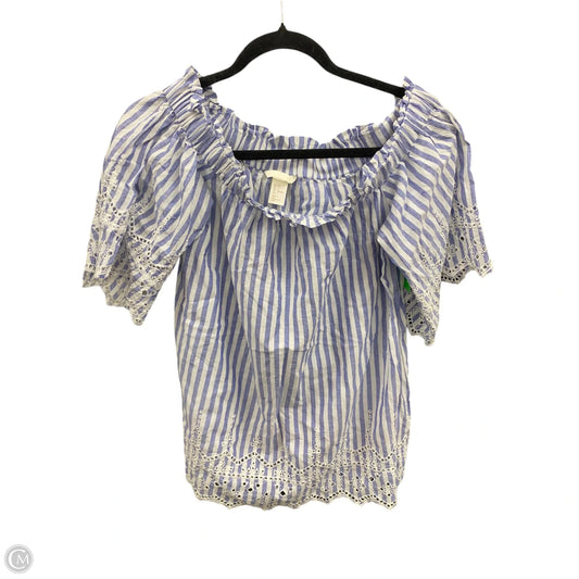 Top Short Sleeve By H&m In Striped Pattern, Size: 4